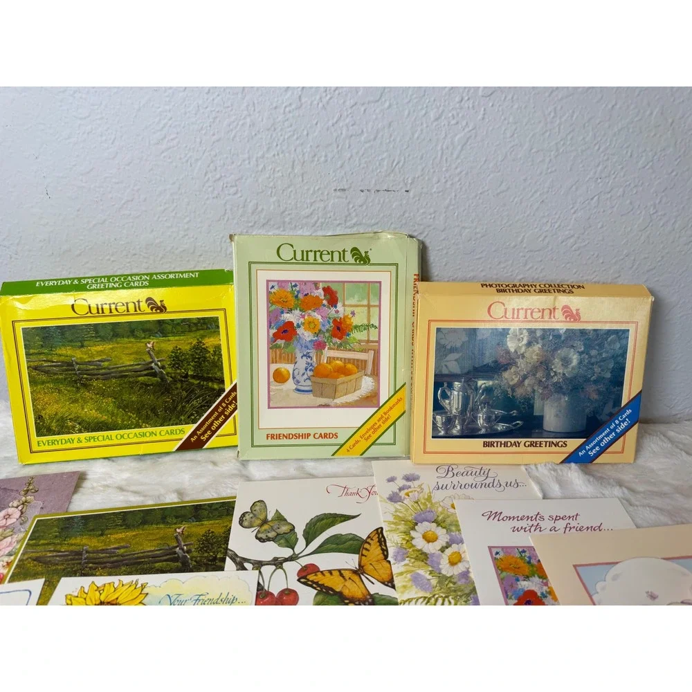 Vintage Current Inc Greeting Card Lot Birthday Friendship Floral Nature 80s 90s